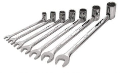 SK - 7 Piece, 3/8 to 3/4", Combination Wrench Set - Inch System of Measurement, Chrome Finish, Comes in Tray - Apex Tool & Supply