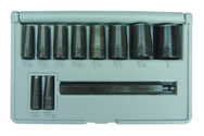 11 Pc. Gasket Hole Punch Set - Long Driving Mandrel & 1/4; 5/16; 3/8; 7/16; 1/2; 9/16; 5/8; 3/4; 7/8; 1" - Apex Tool & Supply