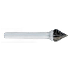 ‎SJ-1 -1/4 x LOC × 1/4 Shank × 2 OAL 60 Degree Cone Carbide Medium Right Hand Spiral Burr - Apex Tool & Supply
