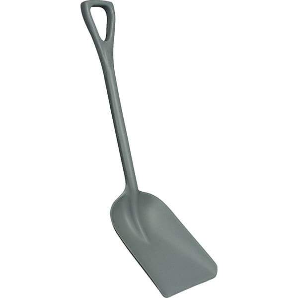 Remco - 14" High x 11" Wide Square Plastic Shovel - 38" Long Plastic D-Grip Handle, No Step - Apex Tool & Supply