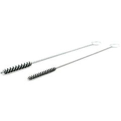 Brush Research Mfg. - 5/16" Diam Helical Nylon Tube Brush - Single Spiral, 0.008" Filament Diam, 2" Brush Length, 10" OAL, Galvanized Steel Shank - Apex Tool & Supply