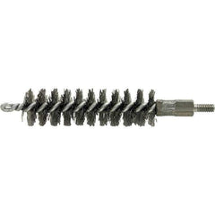 Brush Research Mfg. - 5/16" Diam Helical Stainless Steel Tube Brush - Single Spiral, 0.004" Filament Diam, 2" Brush Length, 2-9/16" OAL, 0.14" Diam Galvanized Steel Shank - Apex Tool & Supply