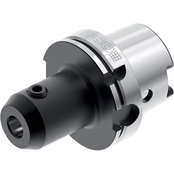 Seco - HSK125 Dual Contact Taper Shank 1-1/2" Hole End Mill Holder/Adapter - 3-1/2" Nose Diam, 4-1/2" Projection, Through-Spindle Coolant - Exact Industrial Supply
