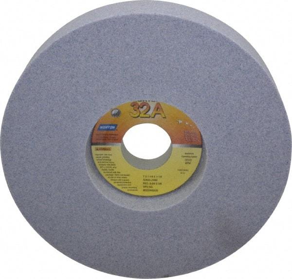 Norton - 7" Diam x 1-1/4" Hole x 1-1/4" Thick, J Hardness, 60 Grit Surface Grinding Wheel - Aluminum Oxide, Type 5, Medium Grade, 3,600 Max RPM, Vitrified Bond, One-Side Recess - Apex Tool & Supply