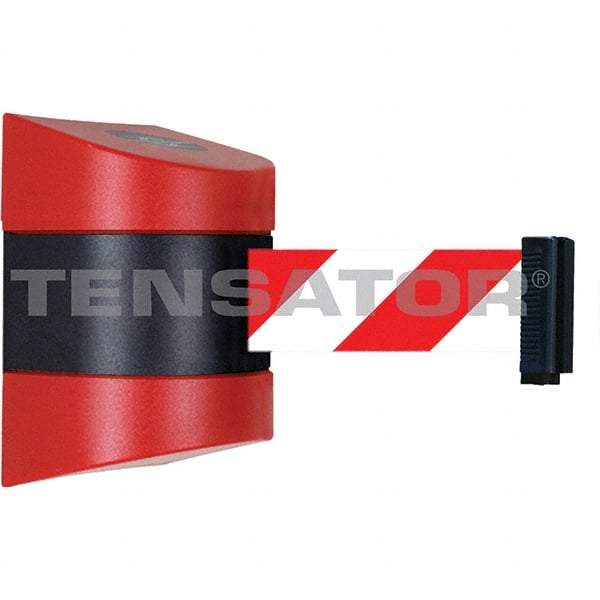 Tensator - 5-1/2" High x 3-1/4" Long x 3-1/4" Wide Magnetic Wall Mount Barrier - Metal, Red Powdercoat Finish, Red/Black, Use with Wall Mount - Apex Tool & Supply