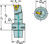 C3-R166.0KF-12050-11 Capto® and SL Turning Holder - Apex Tool & Supply