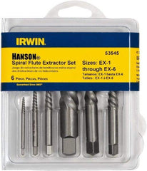 Irwin - Bolt Extractor Sets - MP #1,2,3,4,5,6 6PC SCREW EXTRACTOR SET - Apex Tool & Supply