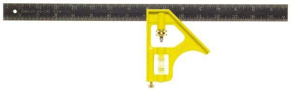 Stanley - 2 Piece, 16" Combination Square Set - 1/32, 1/16 & 1/8" (English) Graduation, Stainless Steel Blade, Die Cast Metal Combination Head - Apex Tool & Supply