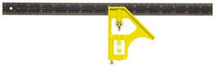 Stanley - 2 Piece, 16" Combination Square Set - 1/32, 1/16 & 1/8" (English) Graduation, Stainless Steel Blade, Die Cast Metal Combination Head - Apex Tool & Supply