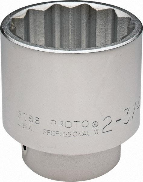 Proto - 2-3/4", 1" Drive, Standard Hand Socket - 12 Points, 4-7/16" OAL - Apex Tool & Supply