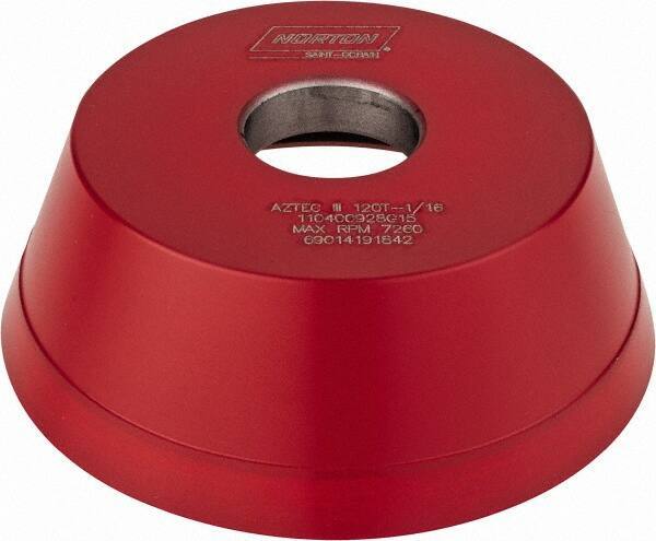 Norton - 5" Diam, 1-1/4" Hole Size, 1-3/4" Overall Thickness, 120 Grit, Type 11 Tool & Cutter Grinding Wheel - Fine Grade, CBN, Resinoid Bond - Apex Tool & Supply