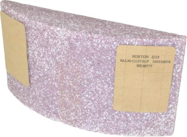Norton - 11-1/4" Wide x 6" High x 2-1/4" Thick Grinding Segment - Aluminum Oxide, 30 Grit, Hardness G, Blue Print No. ME30777 - Apex Tool & Supply