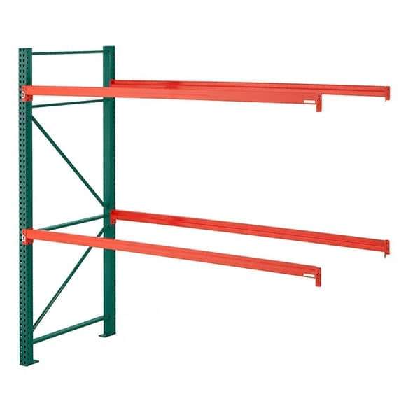 Steel King - 2 Shelf Add-On Box Formed Closed Steel Shelving - 27,790 Lb Capacity, 108" Wide x 144" High x 42" Deep, Green/Orange - Apex Tool & Supply