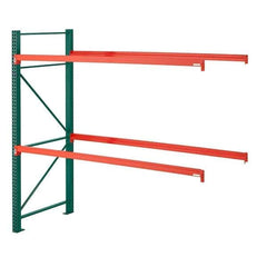Steel King - 2 Shelf Add-On Box Formed Closed Steel Shelving - 27,790 Lb Capacity, 96" Wide x 144" High x 48" Deep, Green/Orange - Apex Tool & Supply