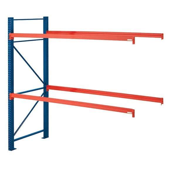Steel King - 2 Shelf Add-On Box Formed Closed Steel Shelving - 22,780 Lb Capacity, 96" Wide x 96" High x 42" Deep, Powder Coat Blue - Apex Tool & Supply