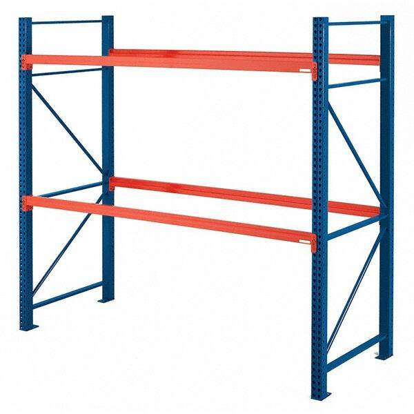 Steel King - 2 Shelf Starter Box Formed Closed Steel Shelving - 22,780 Lb Capacity, 96" Wide x 96" High x 42" Deep, Powder Coat Blue - Apex Tool & Supply