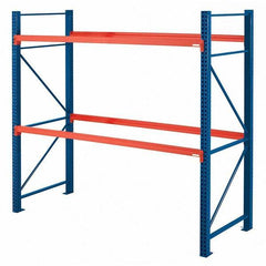 Steel King - 2 Shelf Starter Box Formed Closed Steel Shelving - 22,780 Lb Capacity, 96" Wide x 96" High x 42" Deep, Powder Coat Blue - Apex Tool & Supply