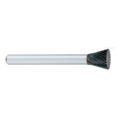 ‎SN-1 -1/4 × 5/16 LOC × 1/4 Shank × 2 OAL Inverted Taper Carbide Medium Right Hand Spiral Burr - Apex Tool & Supply