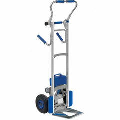 Wesco Industrial Products - 300 Lb Capacity 53-1/2" OAH Stair Climbing Battery Powered Hand Truck - Continuous Handle, Aluminum, Pneumatic Wheels - Apex Tool & Supply