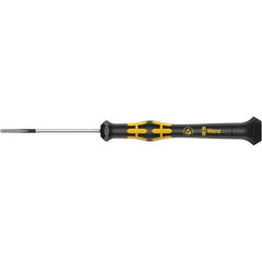 Wera - 2.5mm Blade Width, Electronic/Electrostatic Slotted Screwdriver - 40mm Blade Length, Round Shank, Ergonomic Handle - Apex Tool & Supply