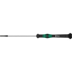 Wera - 2.5mm Blade Width, Electronic/Electrostatic Slotted Screwdriver - 40mm Blade Length, Round Shank, Ergonomic Handle - Apex Tool & Supply
