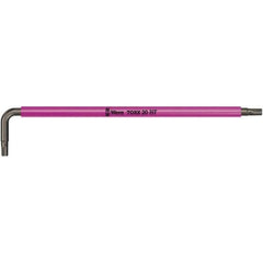 Wera - T20 Torx Key - L-Key Color Coded Cushion Grip Handle, Black Oxide Finish, 137mm OAL - Apex Tool & Supply