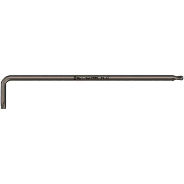 Wera - T25 Torx Key - L-Key Long Arm Handle, Black Oxide Finish, 154mm OAL - Apex Tool & Supply