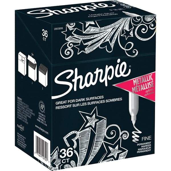Sharpie - Markers & Paintsticks Type: Permanent Color: Metallic Silver - Apex Tool & Supply