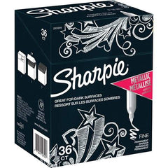 Sharpie - Markers & Paintsticks Type: Permanent Color: Metallic Silver - Apex Tool & Supply