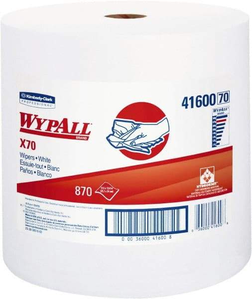 WypAll - X70 Dry Shop Towel/Industrial Wipes - Jumbo Roll, 13-3/8" x 12-1/2" Sheet Size, White - Apex Tool & Supply