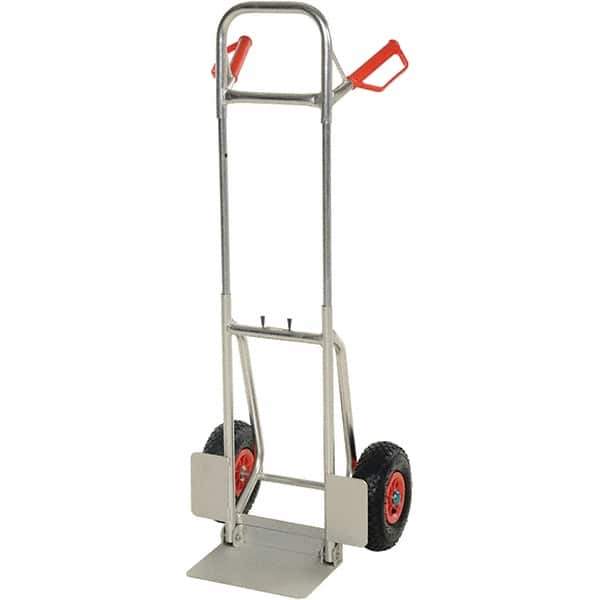 Vestil - 250 Lb Capacity 33" OAH Hand Truck - Dual Grip Handle, Aluminum, Urethane Wheels - Apex Tool & Supply
