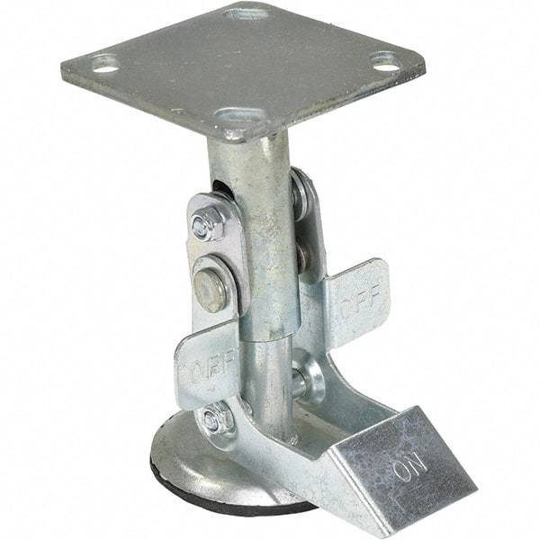 Vestil - 7" Mounting Height, Floor Truck Lock for 5" Diam Caster Wheels - 6" Retracted Clearance - Apex Tool & Supply