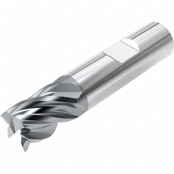 Niagara Cutter - 1/2", 1" LOC, 1/2" Shank Diam, 3" OAL, 5 Flute, Solid Carbide Square End Mill - Apex Tool & Supply