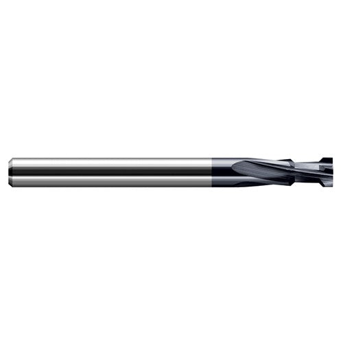 Chamfer Cutters - 0.3850″ Max Opening Width × 0.5000″ (1/2″) Shank Diameter × 90° Included Carbide Plate Chamfer, 4 Flutes, AlTiN Coated - Exact Industrial Supply