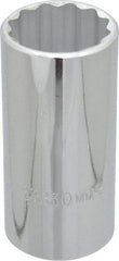 Proto - 1/2" Drive, Deep Hand Socket - 12 Points, 3-1/4" OAL, Chrome Finish - Apex Tool & Supply