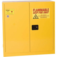 Eagle - Safety Cabinets Hazardous Chemical Type: Flammable and Combustible Liquids Color: Yellow - Apex Tool & Supply