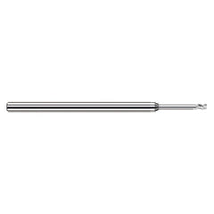 Variable Helix End Mills for Aluminum Alloys - 0.0620″ (1/16″) Cutter Diameter × 0.0050″ Radius × 0.0930″ (3/32″) Length of Cut × 0.7500″ (3/4″) Reach Carbide Corner Radius End Mill for Aluminum Alloys, 3 Flutes, TiB2 Coated - Exact Industrial Supply
