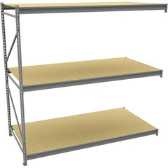Tennsco - 3 Shelf Add-On Particle Board Open Steel Shelving - 48" Wide x 120" High x 36" Deep, Medium Gray - Apex Tool & Supply