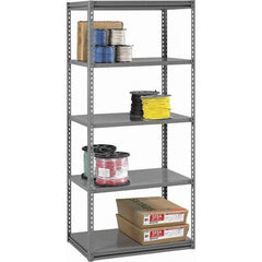 Tennsco - 5 Shelf Starter Open Steel Shelving - 36" Wide x 84" High x 36" Deep, Medium Gray - Apex Tool & Supply