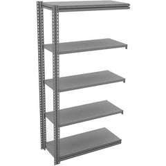Tennsco - 5 Shelf Add-On Open Steel Shelving - 48" Wide x 84" High x 24" Deep, Medium Gray - Apex Tool & Supply