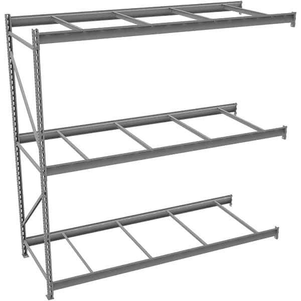 Tennsco - 3 Shelf Add-On No Deck Open Steel Shelving - 48" Wide x 120" High x 24" Deep, Medium Gray - Apex Tool & Supply