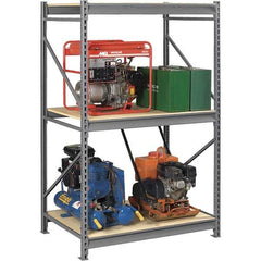 Tennsco - 3 Shelf Starter Particle Board Open Steel Shelving - 96" Wide x 84" High x 36" Deep, Medium Gray - Apex Tool & Supply