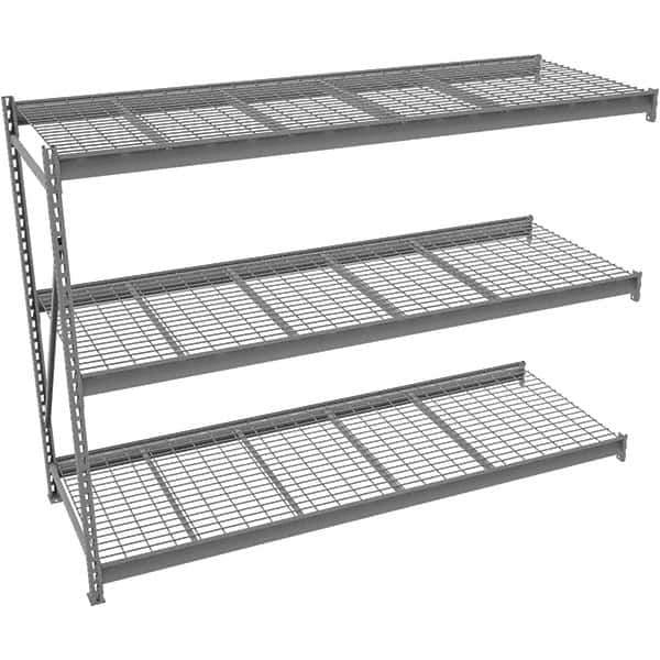 Tennsco - 3 Shelf Add-On Wire Deck Open Steel Shelving - 96" Wide x 84" High x 36" Deep, Medium Gray - Apex Tool & Supply
