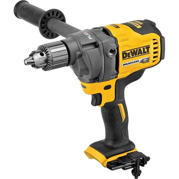 DeWALT - 60 Volt 1/2" Chuck Mid-Handle Cordless Drill - 600 RPM, Keyed Chuck, Reversible, Lithium-Ion Batteries Not Included - Apex Tool & Supply