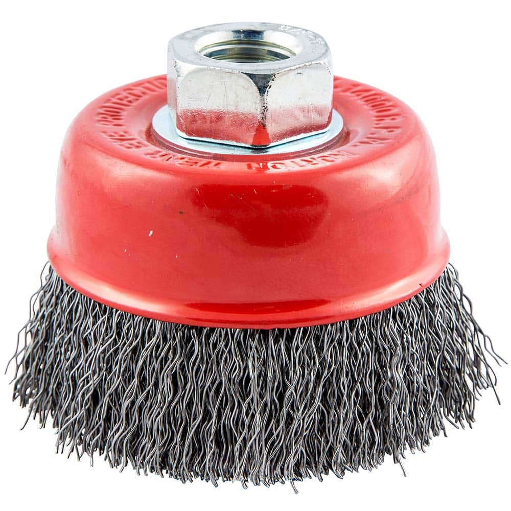 Norton - 2-3/4" Diam 5/8-11 Threaded Arbor Carbon Steel Fill Cup Brush - Apex Tool & Supply