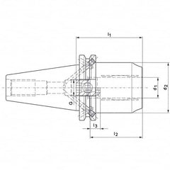 Mapal - CAT40 Taper Shank 20mm Hole Diam Hydraulic Tool Holder/Chuck - Apex Tool & Supply