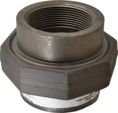Made in USA - Size 3", Class 3,000, Forged Carbon Steel Black Pipe Union - 3,000 psi, Threaded End Connection - Apex Tool & Supply