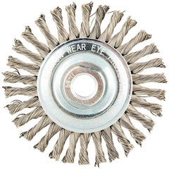 Norton - 4" OD, 5/8-11 Arbor Hole, Stringer Bead Stainless Steel Wheel Brush - Apex Tool & Supply