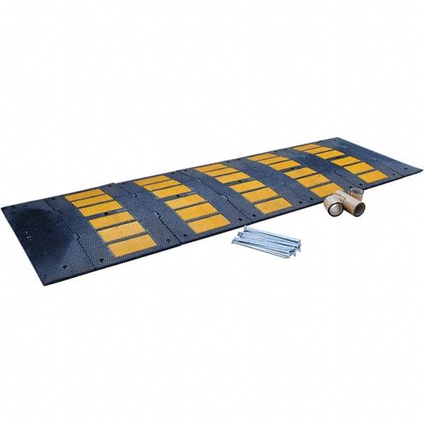 Vestil - 120" Long x 35-1/4" Wide x 4-3/4" High, Rubber Speed Hump - Black - Apex Tool & Supply