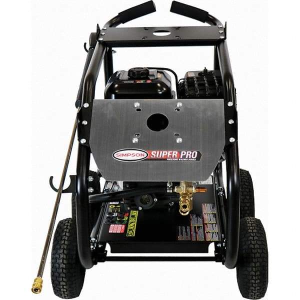 Simpson - Gas, 11.7 hp, 4,400 psi, 4 GPM, Cold Water Pressure Washer - AAA Triplex, 50' x 3/8" Hose - Apex Tool & Supply